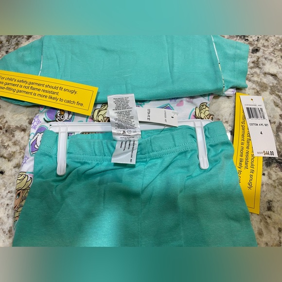 Disney Girls Frozen Elsa&Anna Cotton Snug Fit 4-Pc Pajama Short Set(4,6,8,10)NWT - Picture 4 of 4